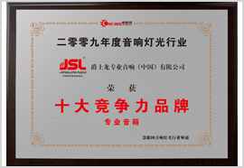 2009年度音響燈光行業十大競爭力品牌