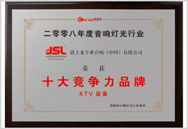 2010年度音響燈光行業十大競爭力品牌
