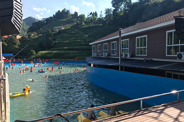 線陣專業(yè)舞臺音響系統(tǒng)助力貴州碧海藍(lán)天水上樂園【爵士龍】